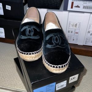 Chanel Espadrilles blue velvet women’s size 7